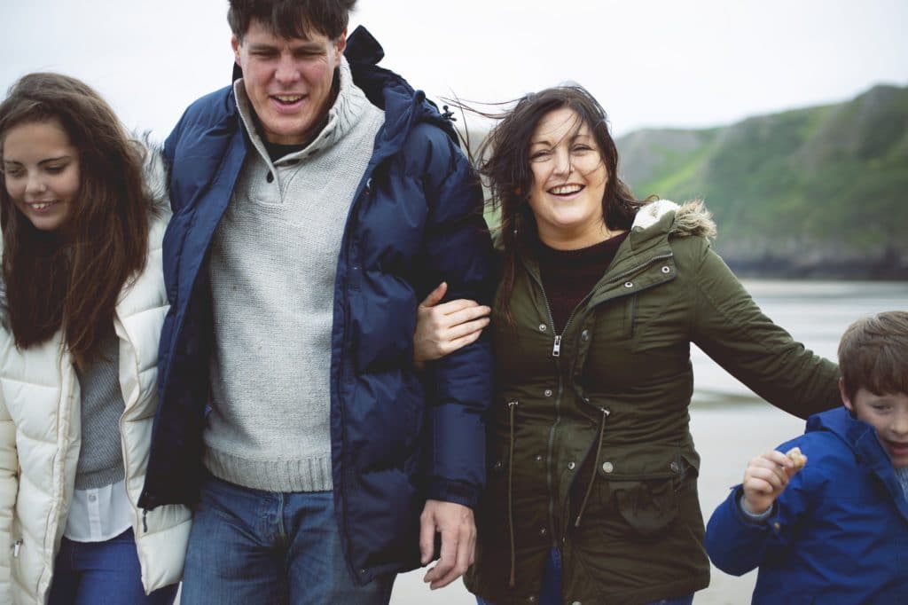 Cheerful family spending time together